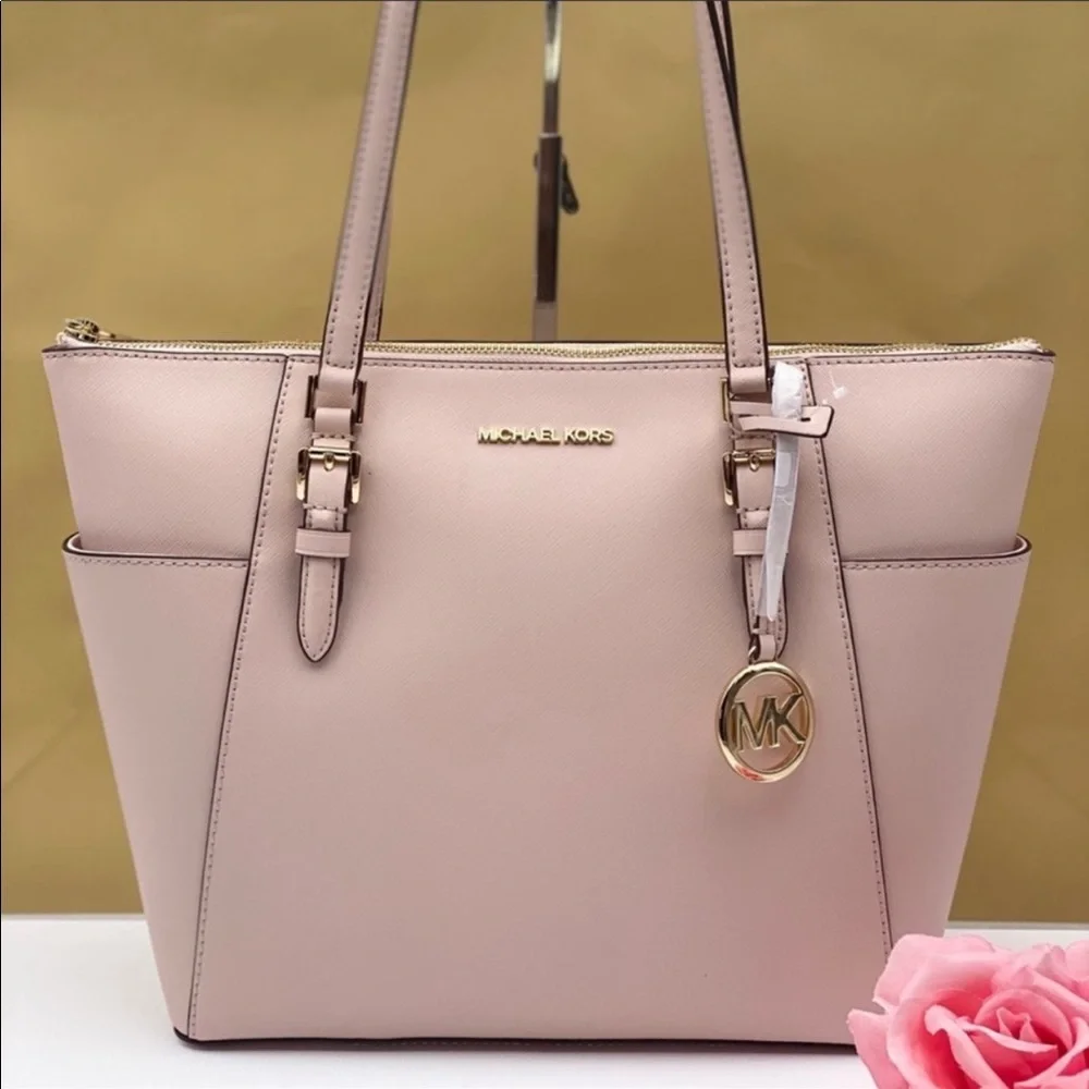 Michael Kors Charlotte Tote Shoulder Bag Pink